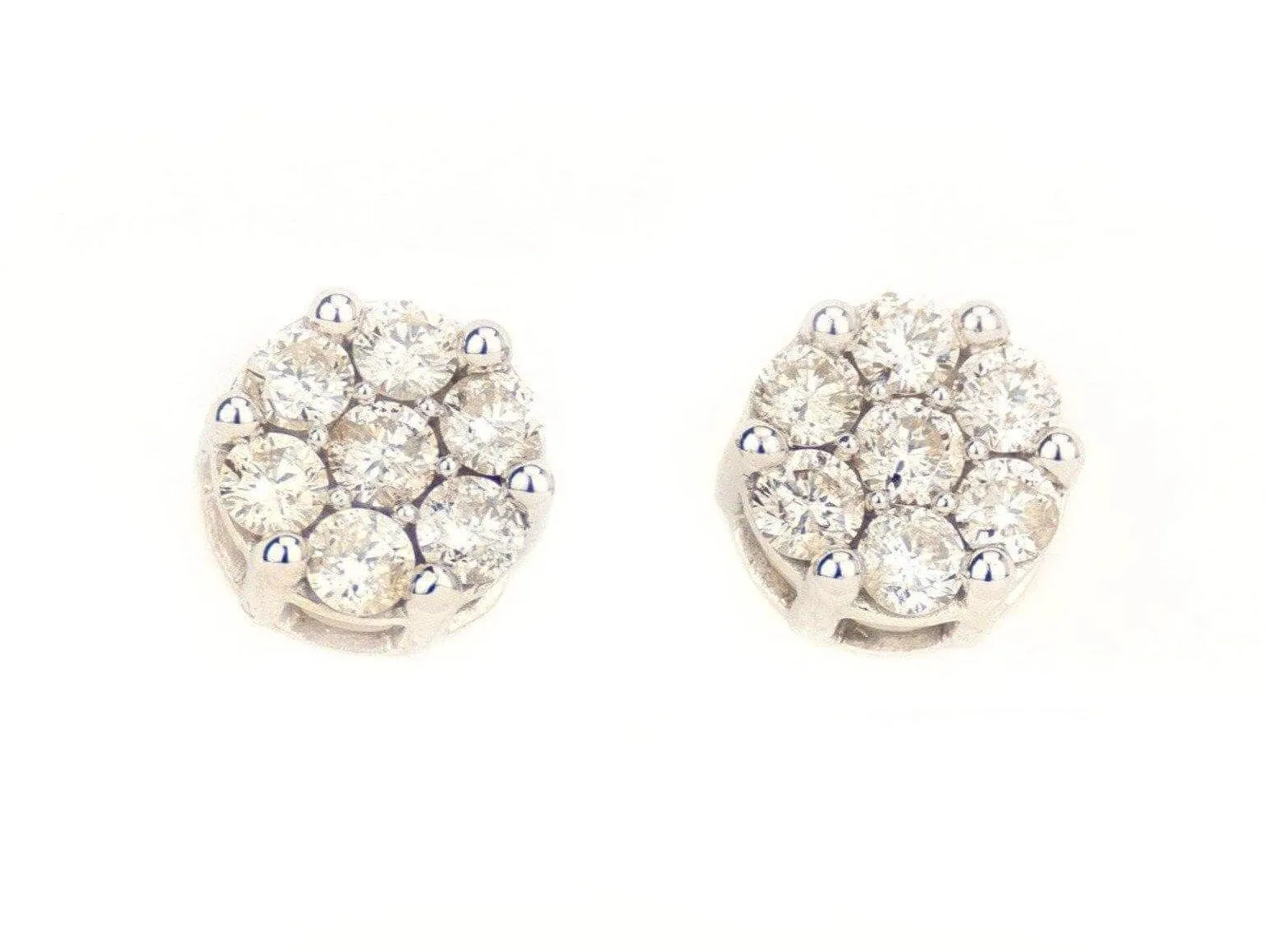 0.75CT White Gold Cluster Earring