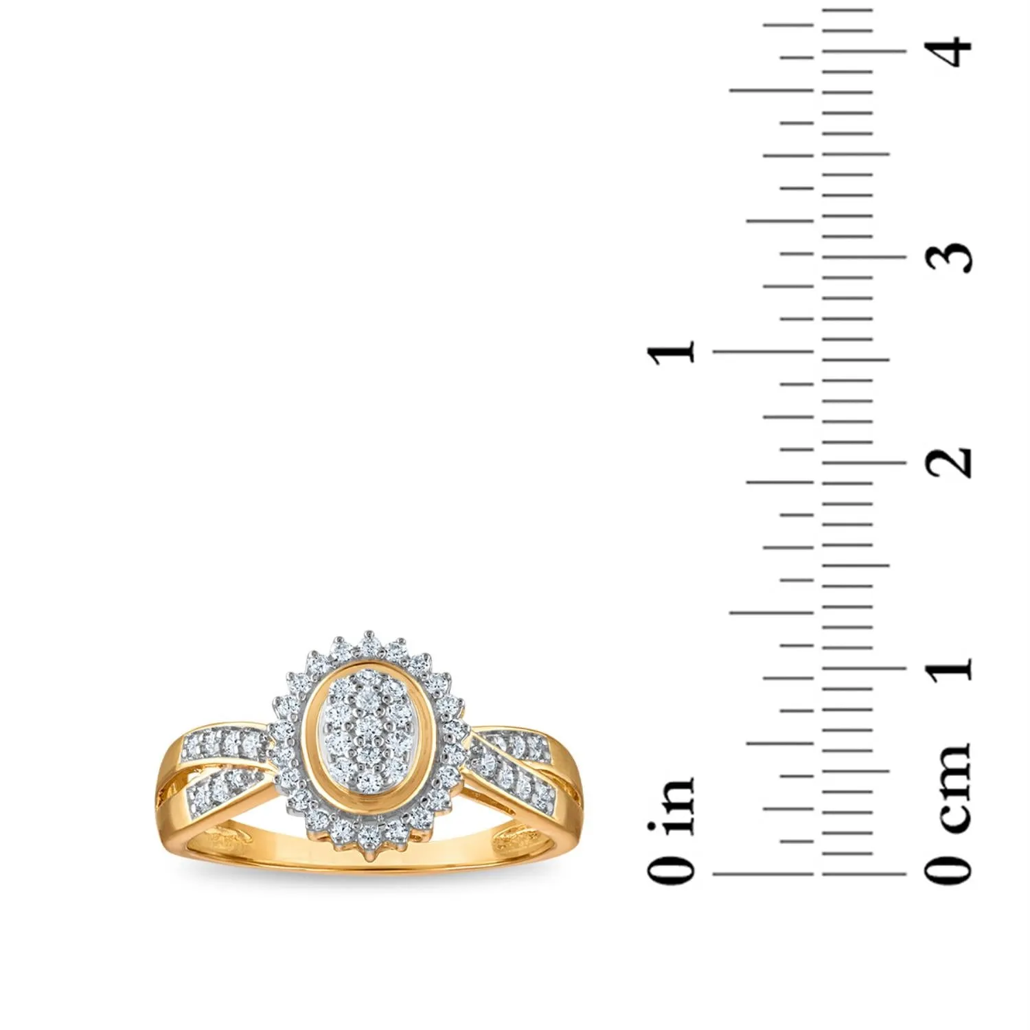 1/3 CTW Diamond Cluster Ring in 10KT Yellow Gold
