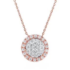 14k 0.67 Ct Diamond Cluster with Halo, Available in White, Rose and Yellow Gold