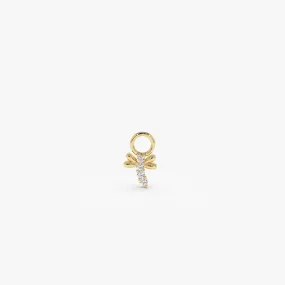 14k Diamond Dragon Fly Hoop Charm