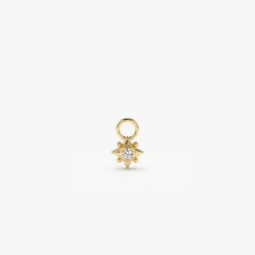 14k Diamond Starburst Hoop Charm