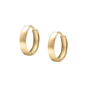 14k Gold Square Huggie Hoops
