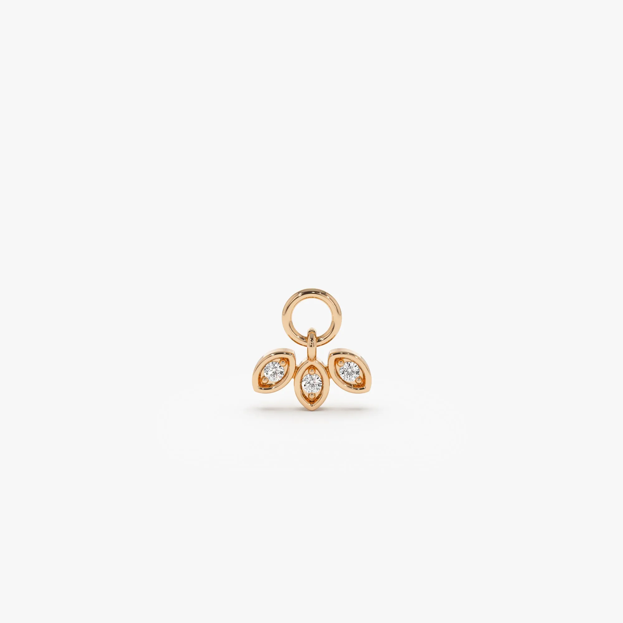 14k Leaf Shape Hoop Charm