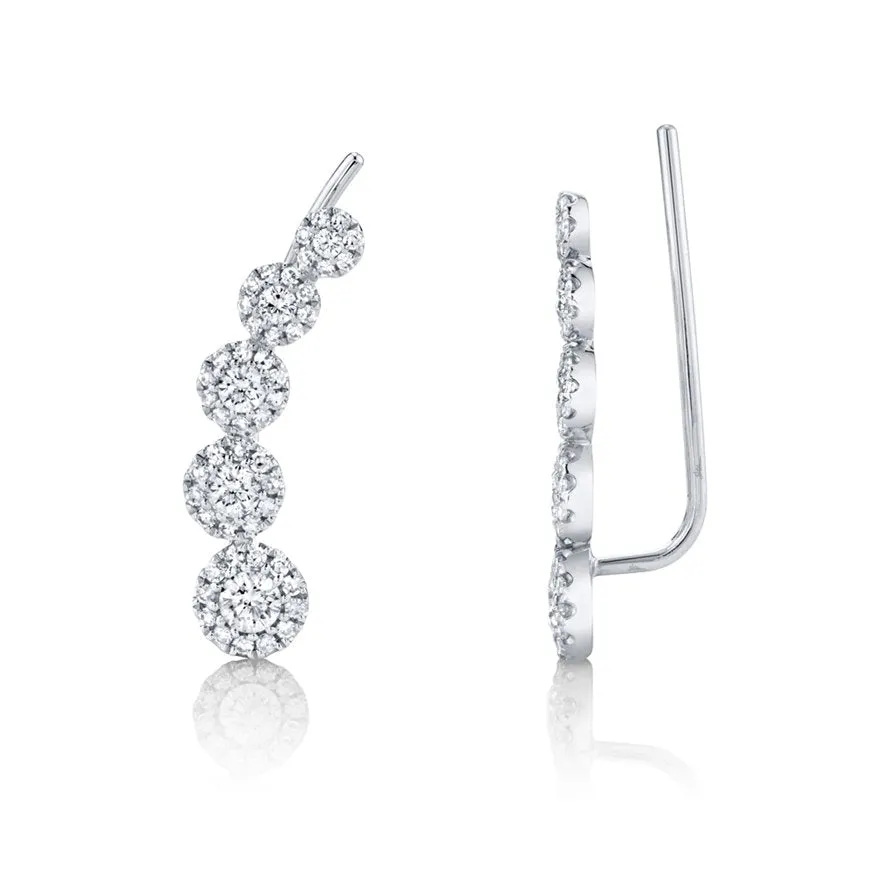 14KT GOLD 2/3 CTW DIAMOND EAR CLIMBER EARRINGS