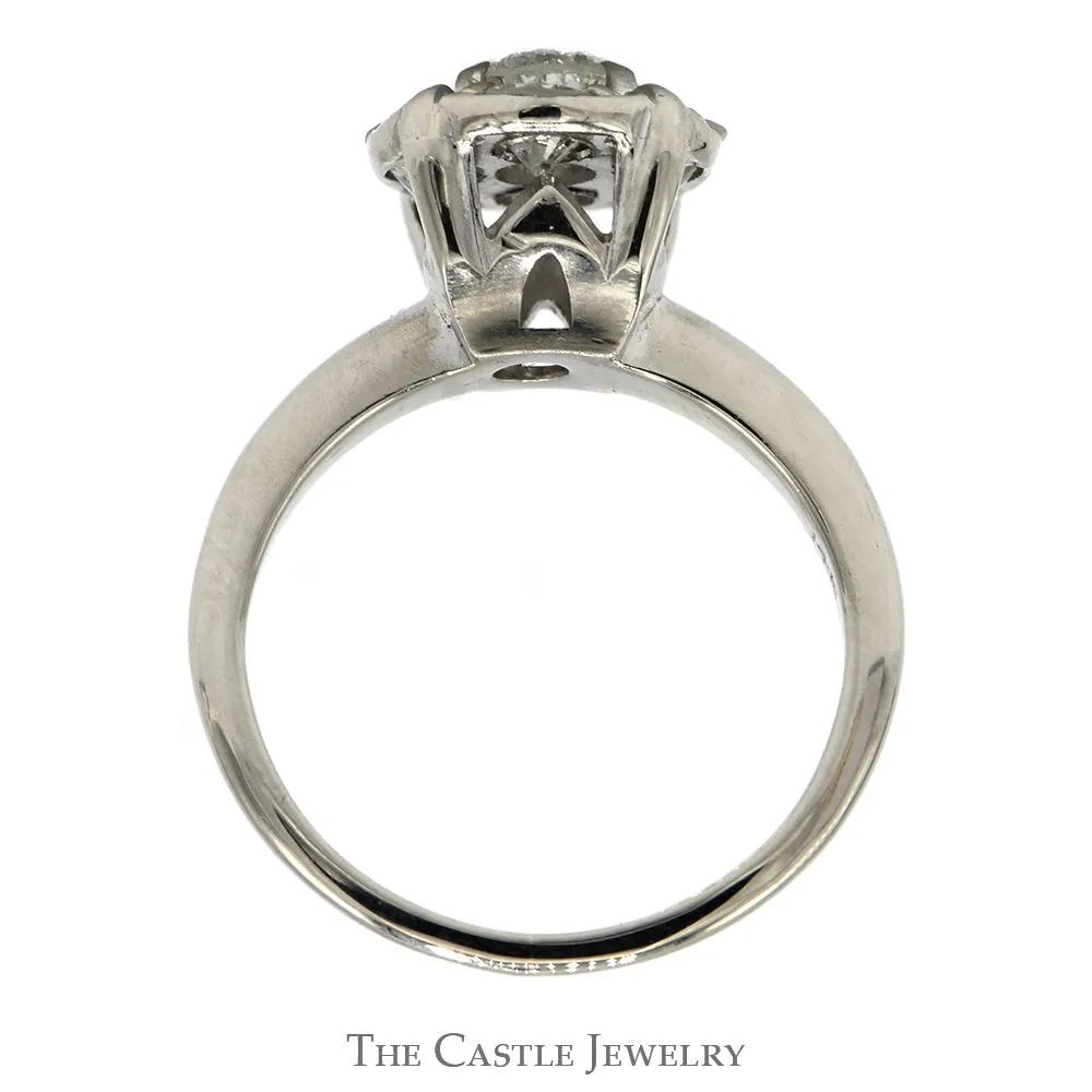 1cttw 5 Round Diamond Cluster Ring in 14k White Gold