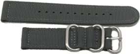 22mm 2 pc grey military style nylon watch strap with heavy duty fittings