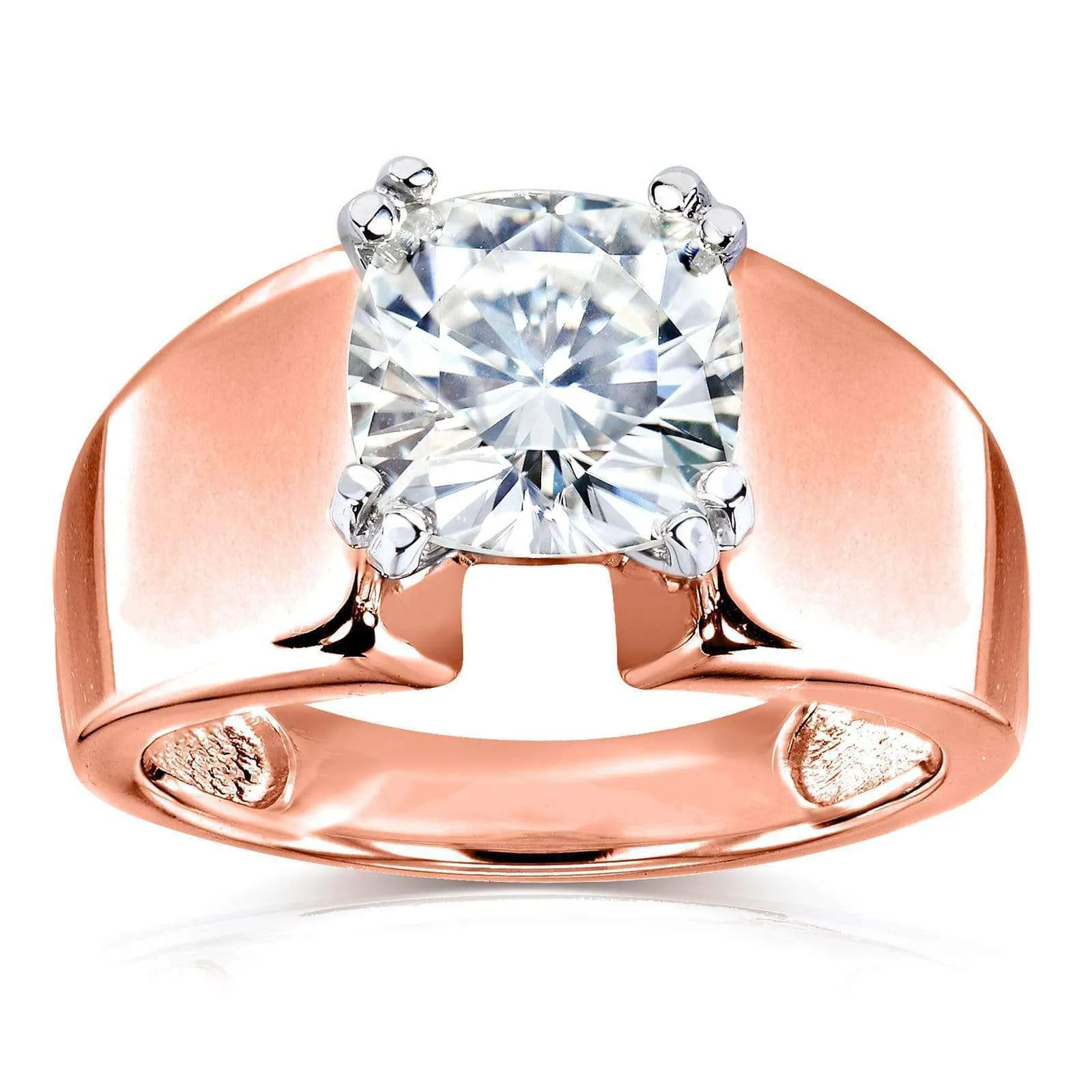 2ct Cushion Solitaire Extra Wide Ring