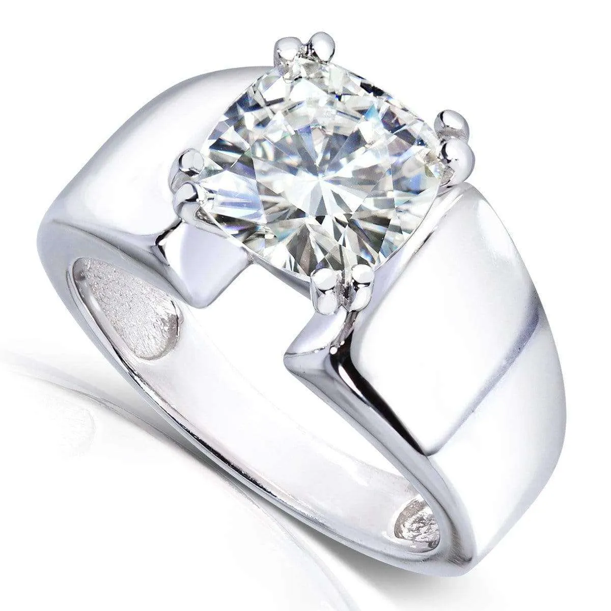 2ct Cushion Solitaire Extra Wide Ring