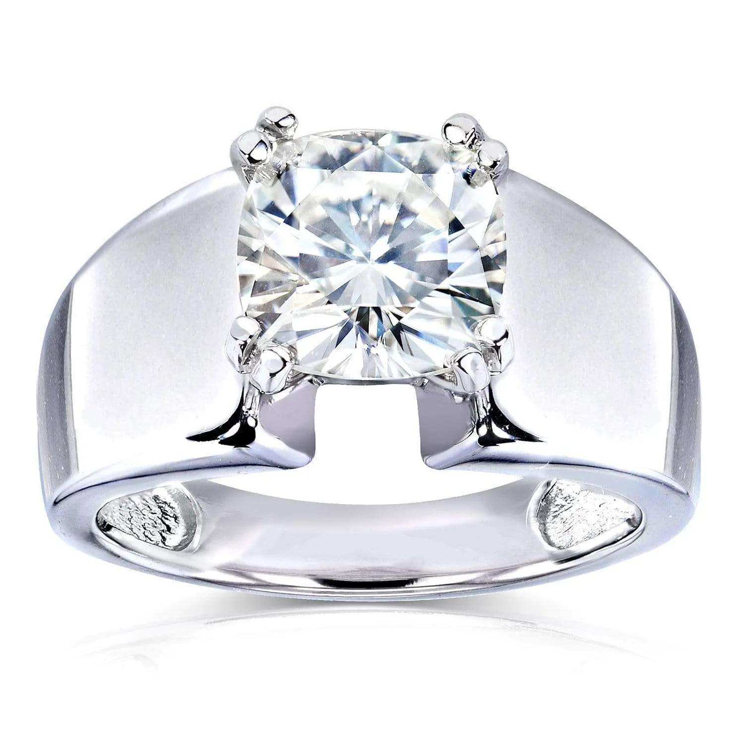 2ct Cushion Solitaire Extra Wide Ring
