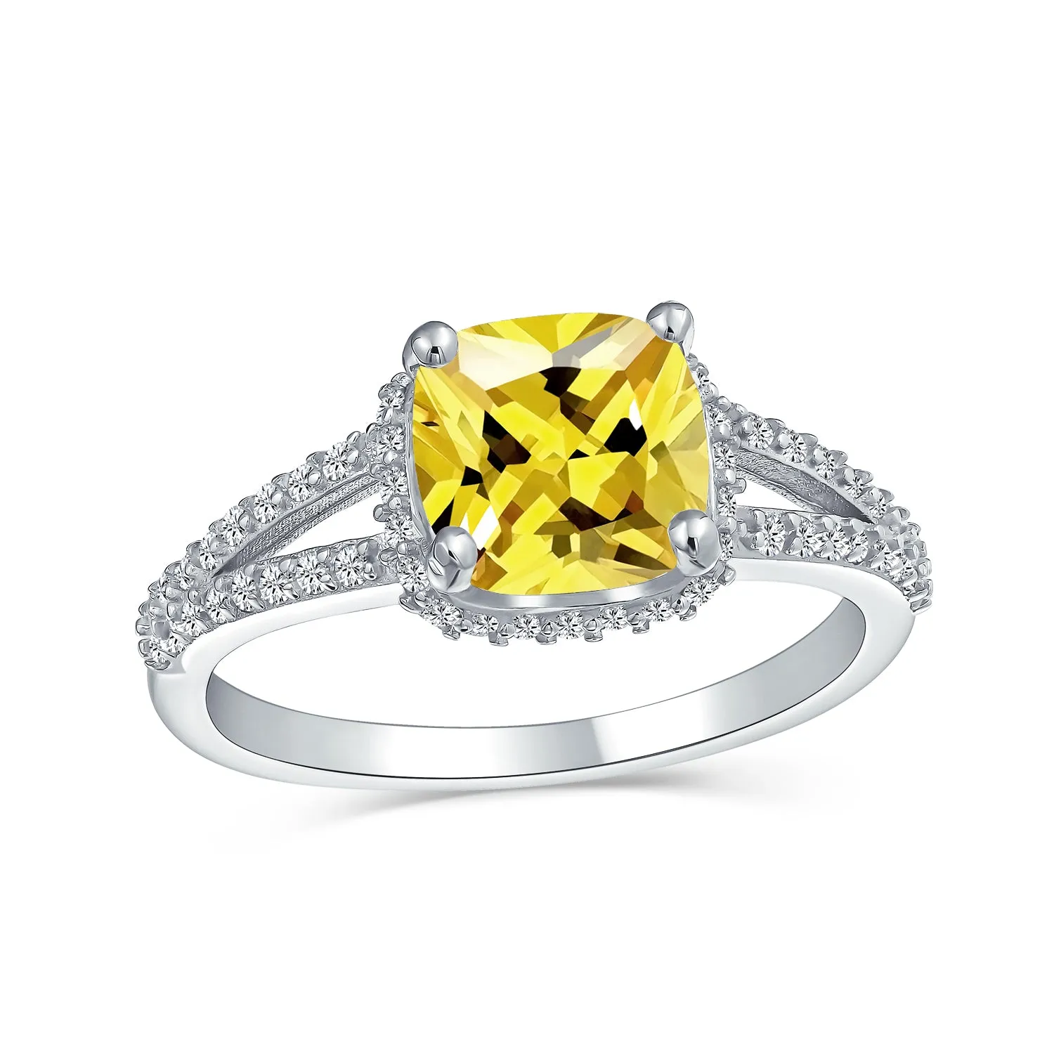 3CT Square Cushion Cut AAA CZ Engagement Ring .925Sterling Silver