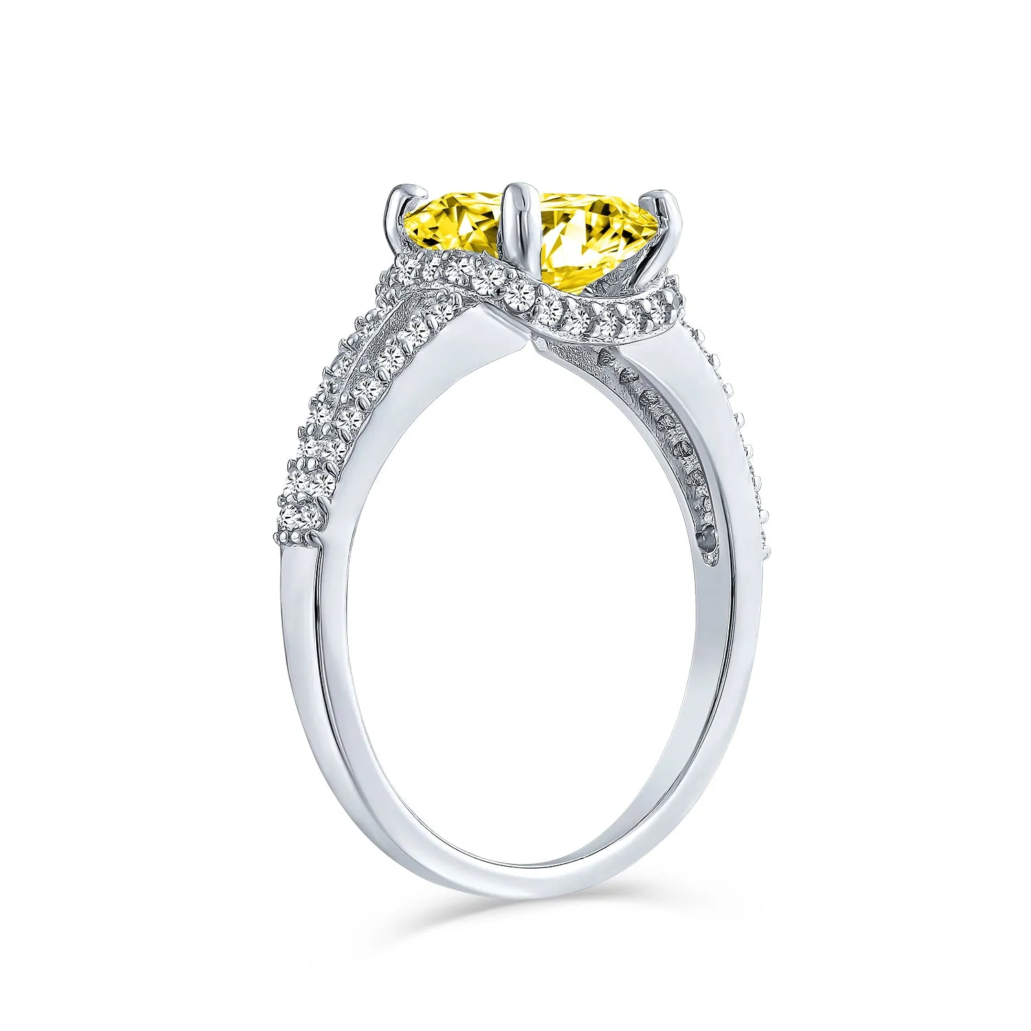 3CT Square Cushion Cut AAA CZ Engagement Ring .925Sterling Silver