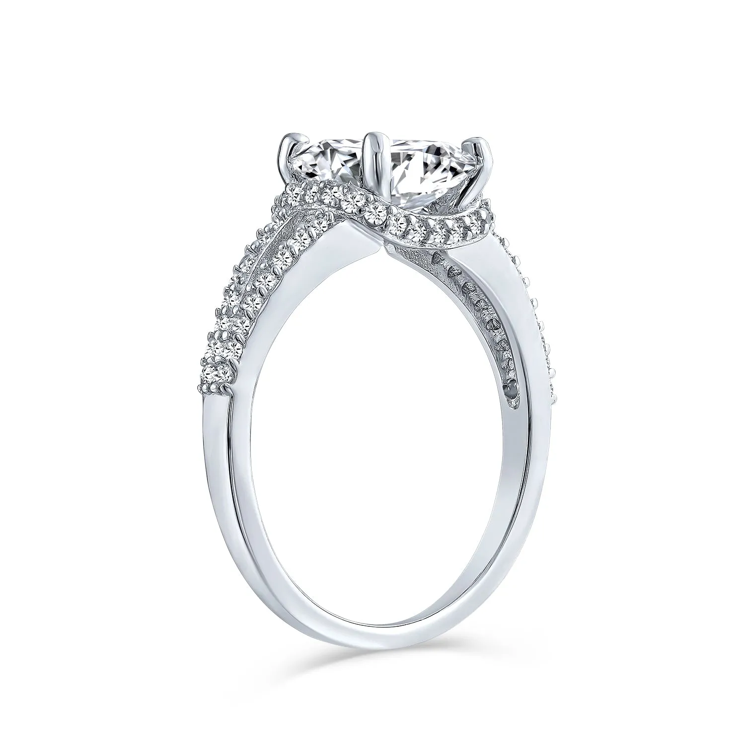 3CT Square Cushion Cut AAA CZ Engagement Ring .925Sterling Silver