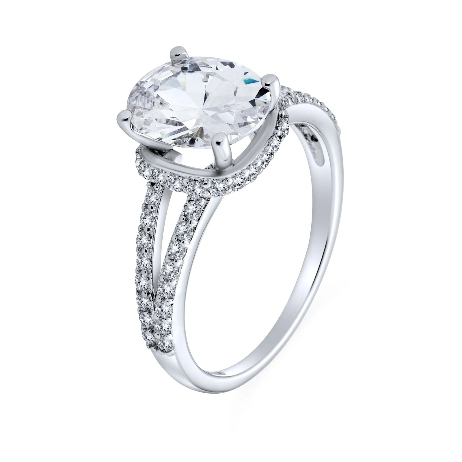 3CT Square Cushion Cut AAA CZ Engagement Ring .925Sterling Silver