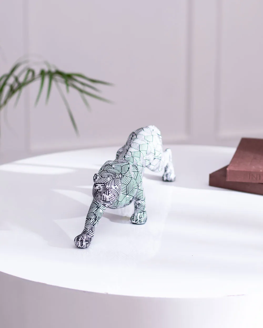 Abstract Polygonal Geometric Leopard Figurine