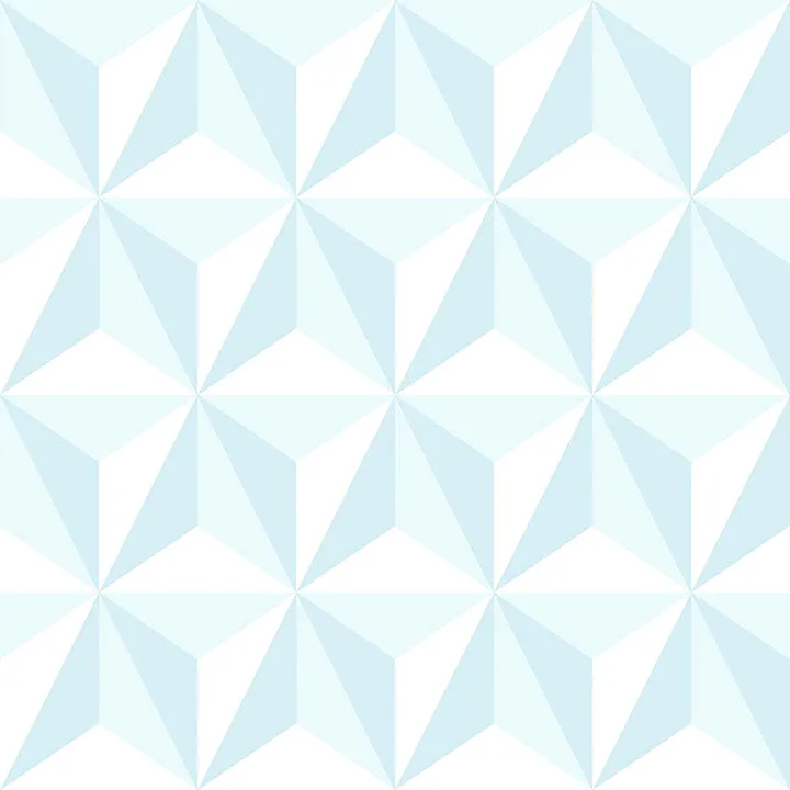 Adella Sky Blue Geometric Wallpaper  | Brewster Wallcovering