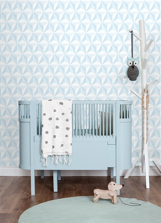 Adella Sky Blue Geometric Wallpaper  | Brewster Wallcovering