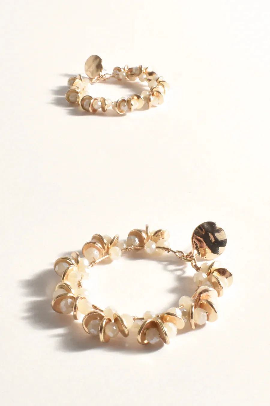 ADORNE Beaded Wreath Earrings GOLD