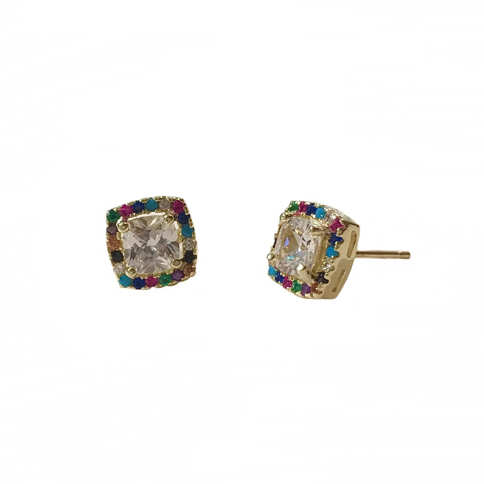 Adriene Rainbow Cushion Studs