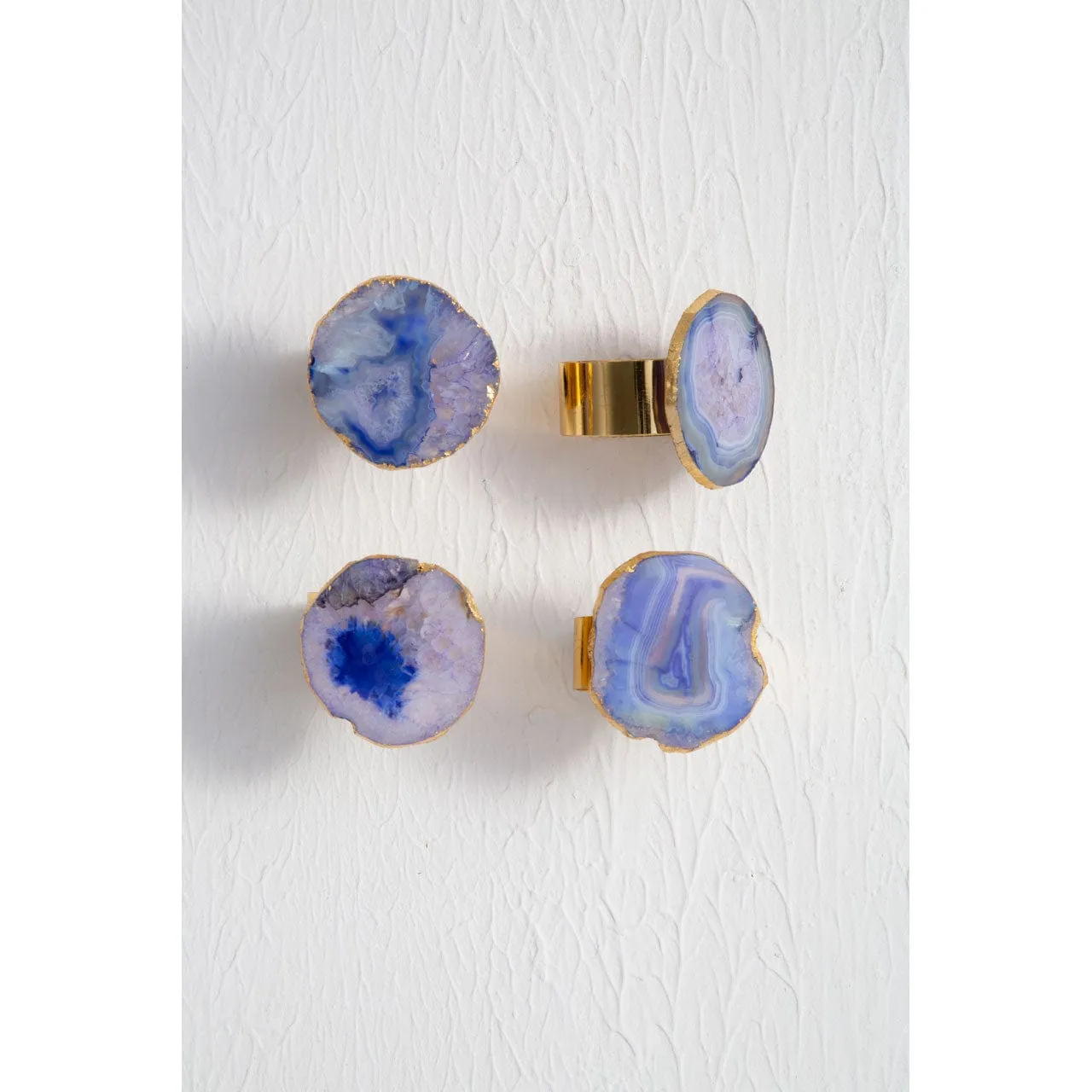 Agata Blue Agate Napkin Rings