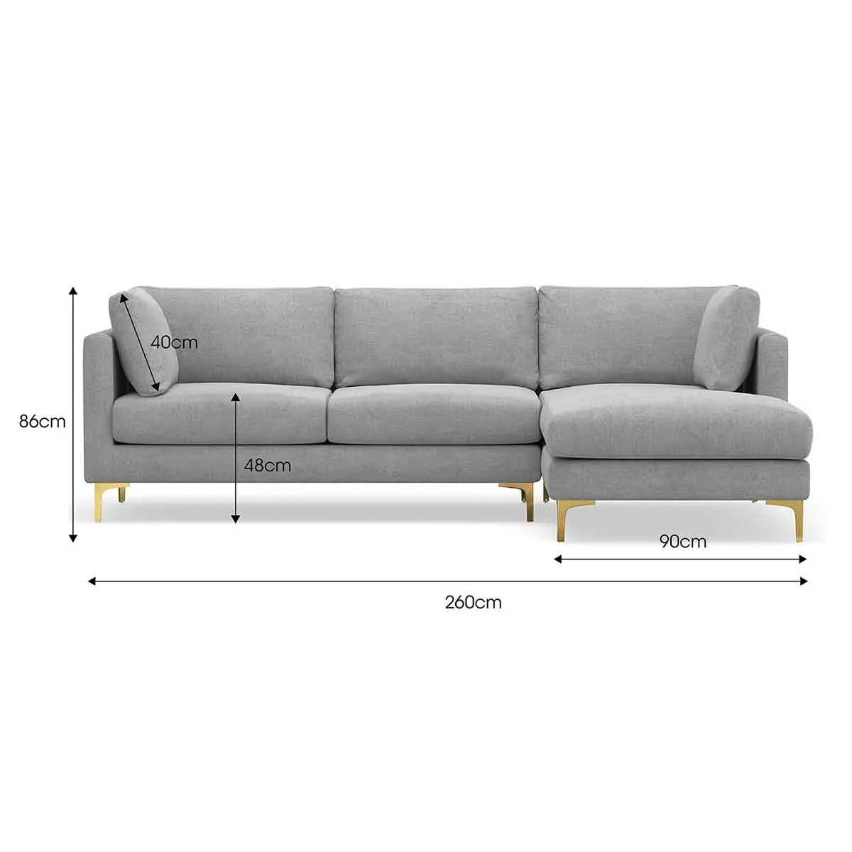Alex Fabric Sectional Sofa & Right Hand Chaise