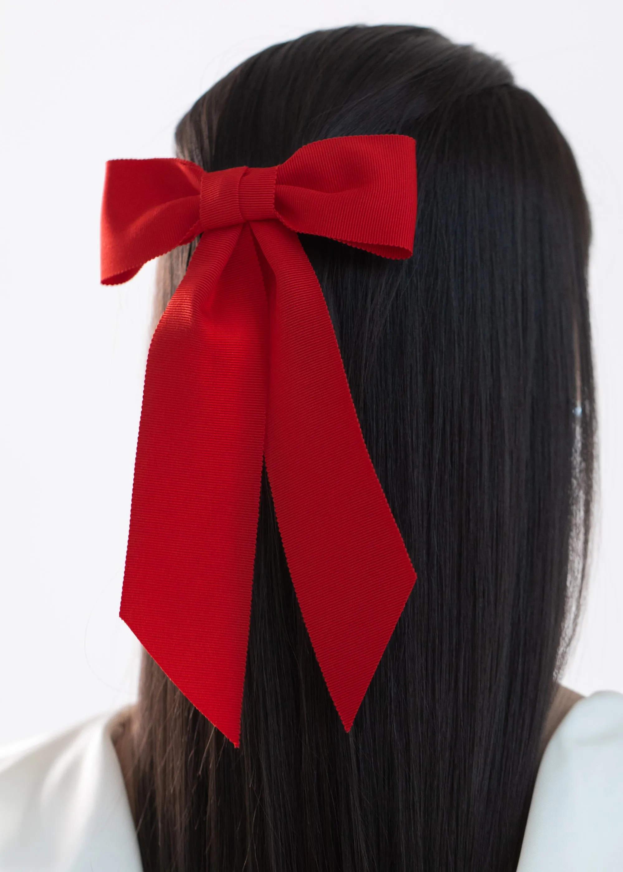 Alice Grosgrain Bow Barrette -- Cherry