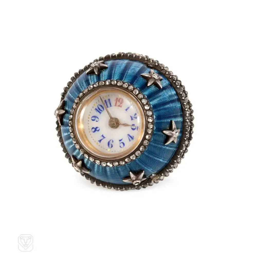 Antique guilloché pendant watch, France
