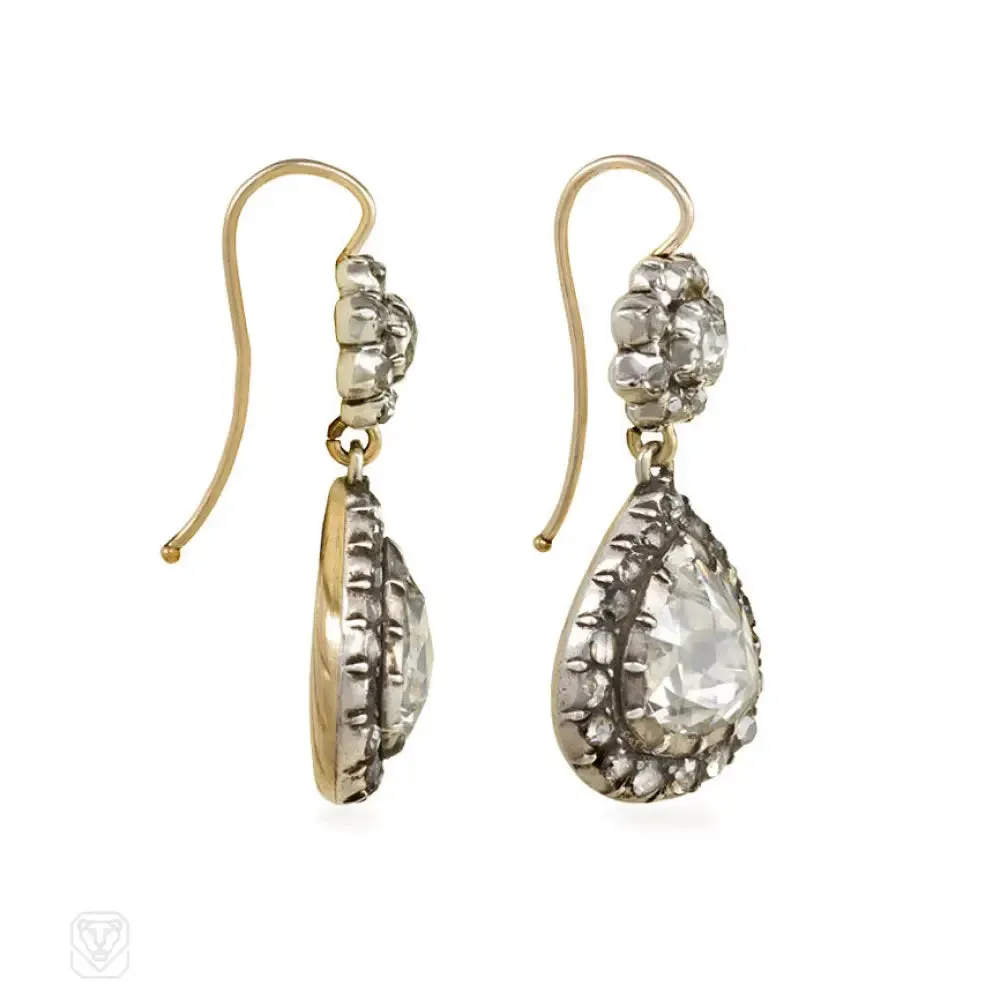 Antique rose cut diamond earrings