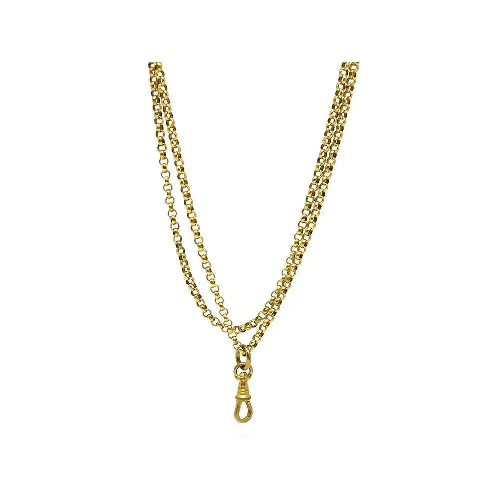 Antique Victorian Pinchbeck Long Guard Chain