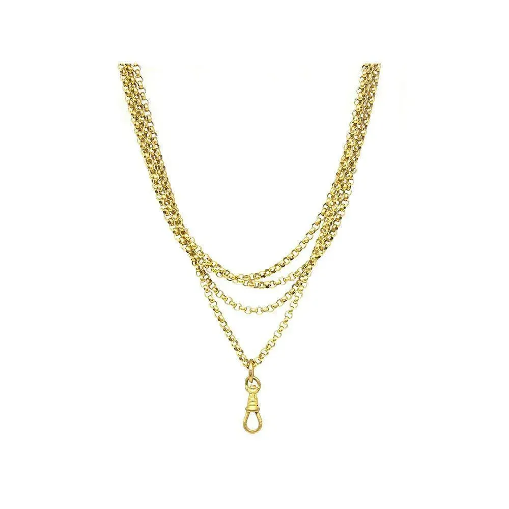 Antique Victorian Pinchbeck Long Guard Chain