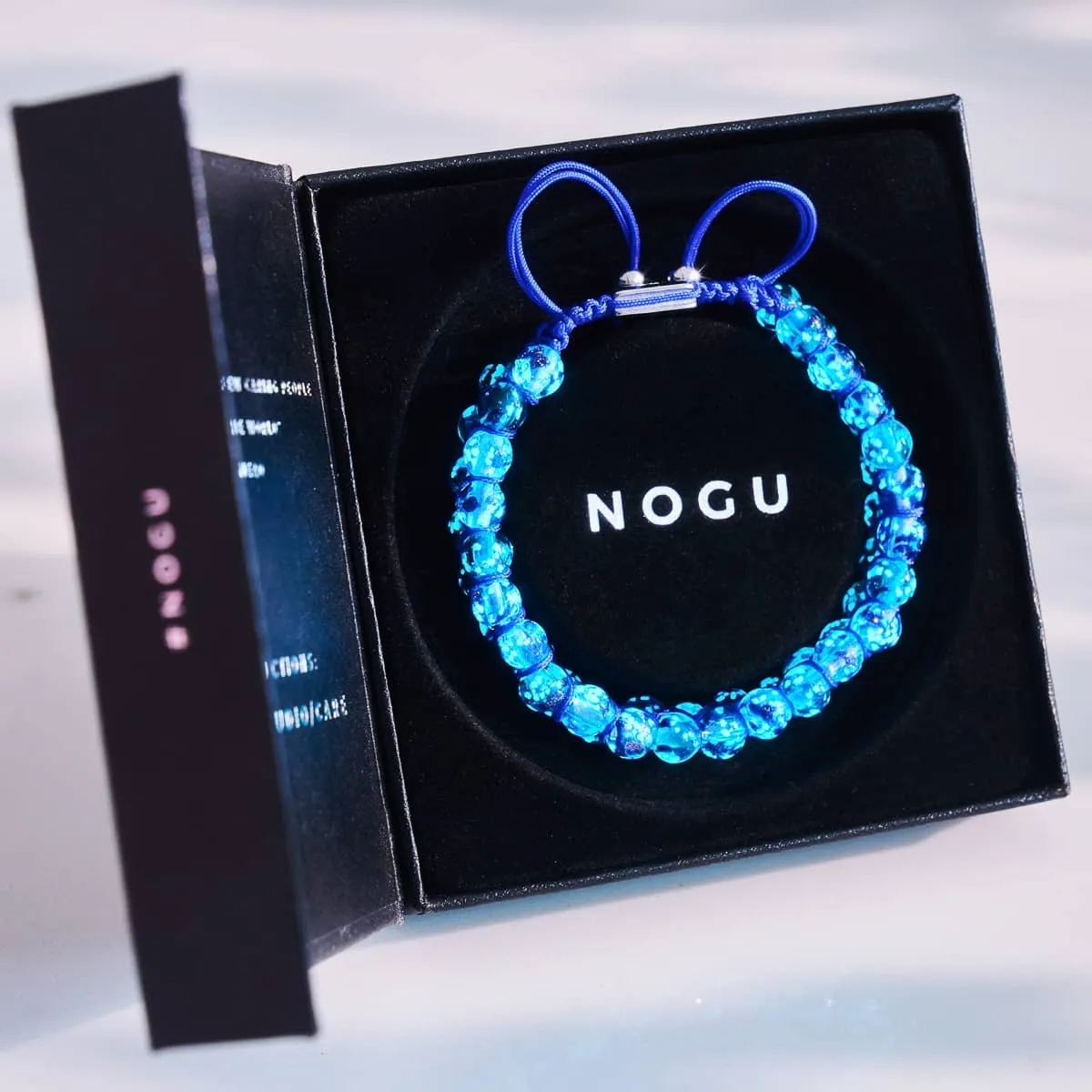 Stunning Aquamarine Flame & Lapis Flame Double Firefly Glass Bracelet – Elegant and Unique Design