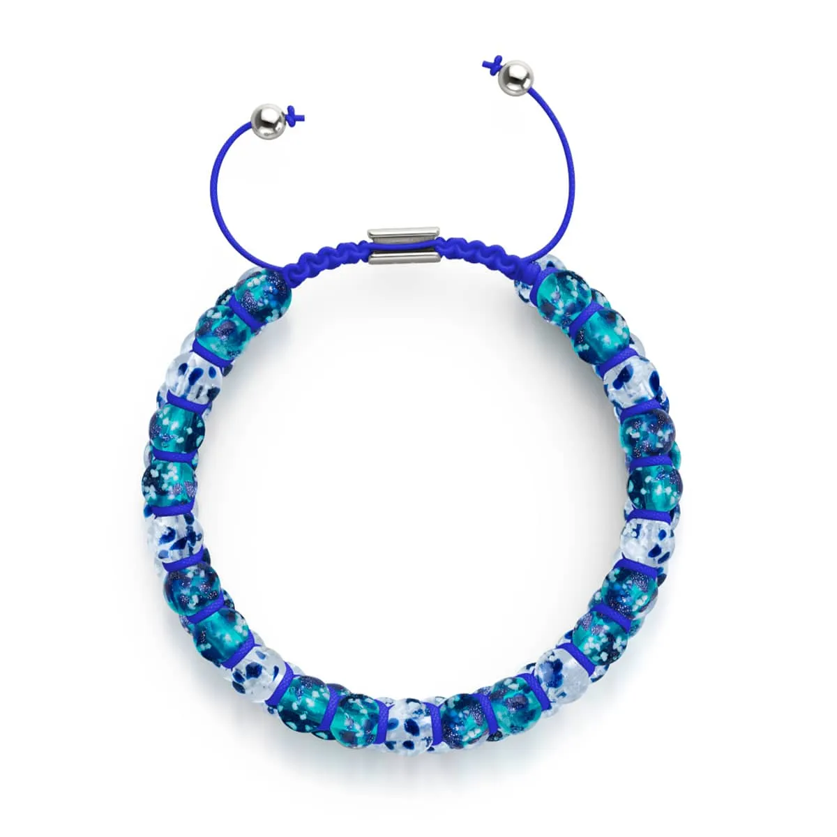 Stunning Aquamarine Flame & Lapis Flame Double Firefly Glass Bracelet – Elegant and Unique Design