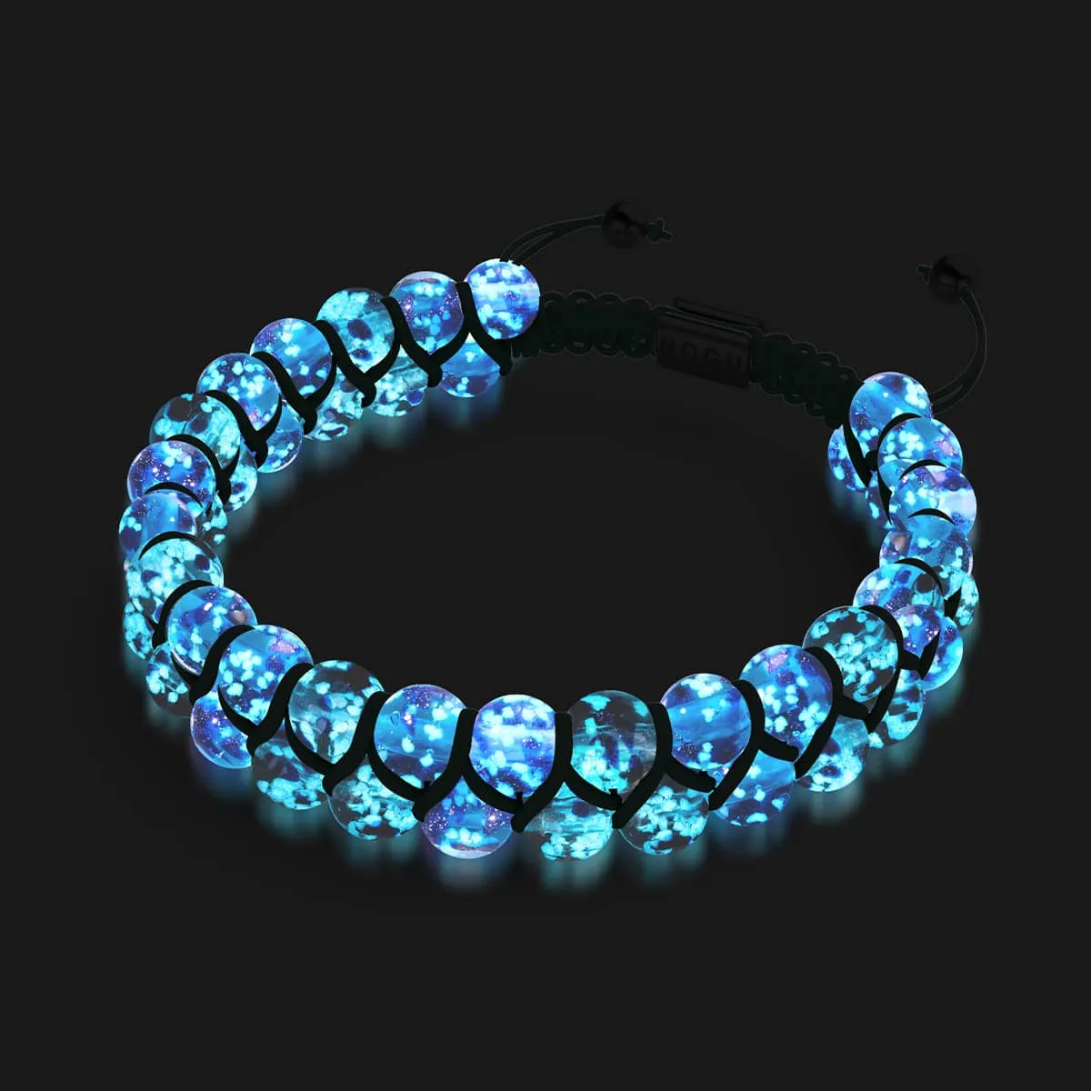 Stunning Aquamarine Flame & Lapis Flame Double Firefly Glass Bracelet – Elegant and Unique Design