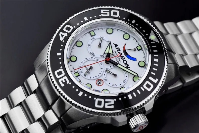 Aragon Divemaster 9100 - 50mm Durable Watch in White (Model: A051WHT)
