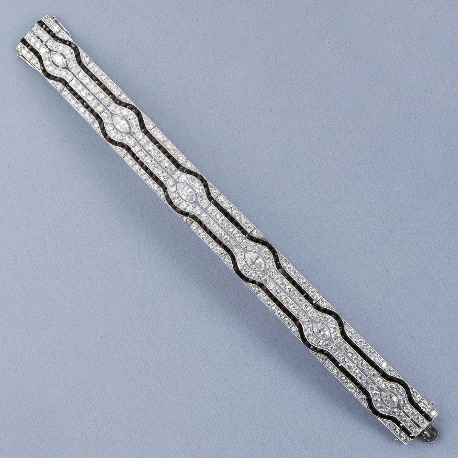 Art Deco Diamond Onyx Bracelet