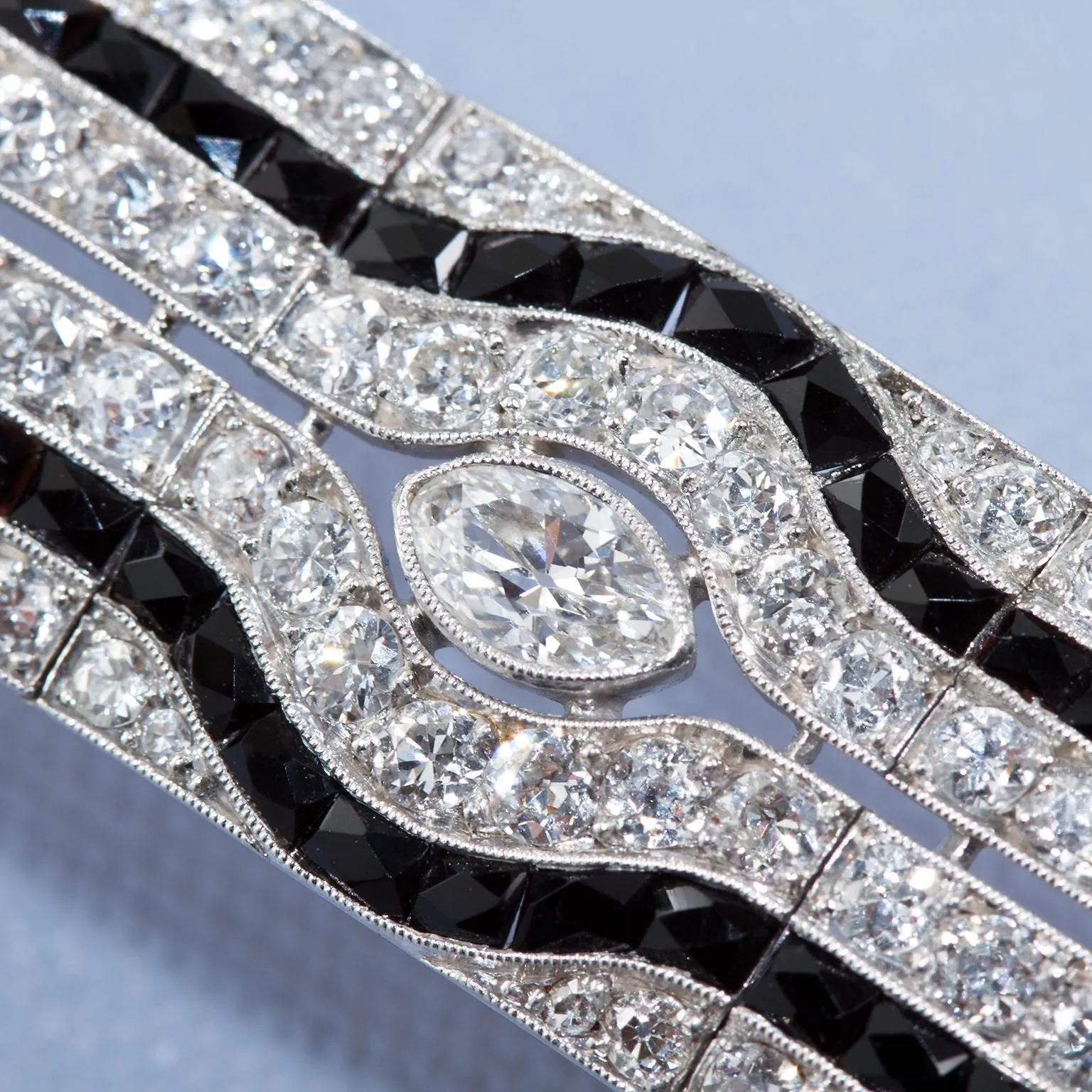 Art Deco Diamond Onyx Bracelet