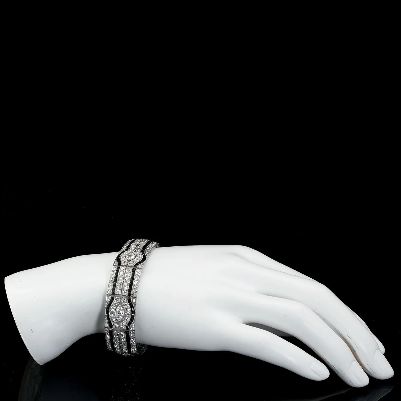 Art Deco Diamond Onyx Bracelet