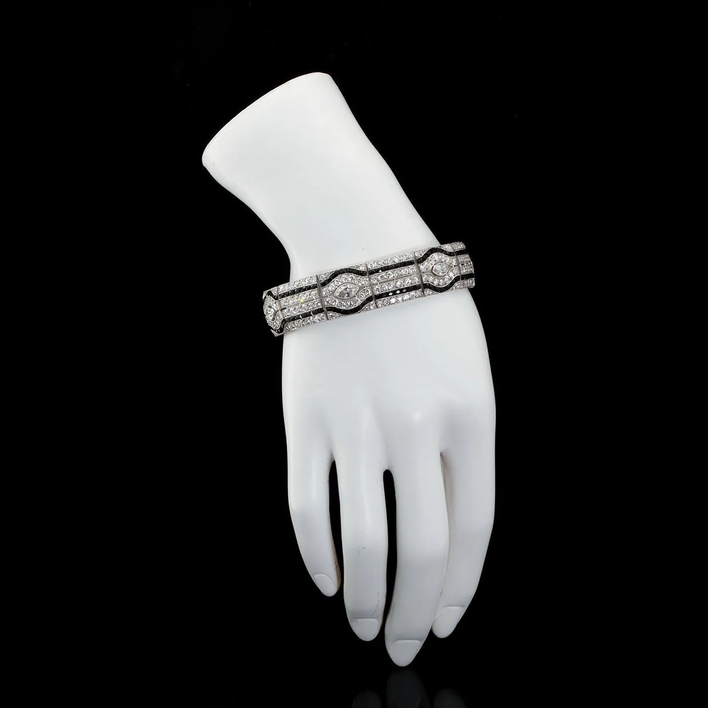 Art Deco Diamond Onyx Bracelet