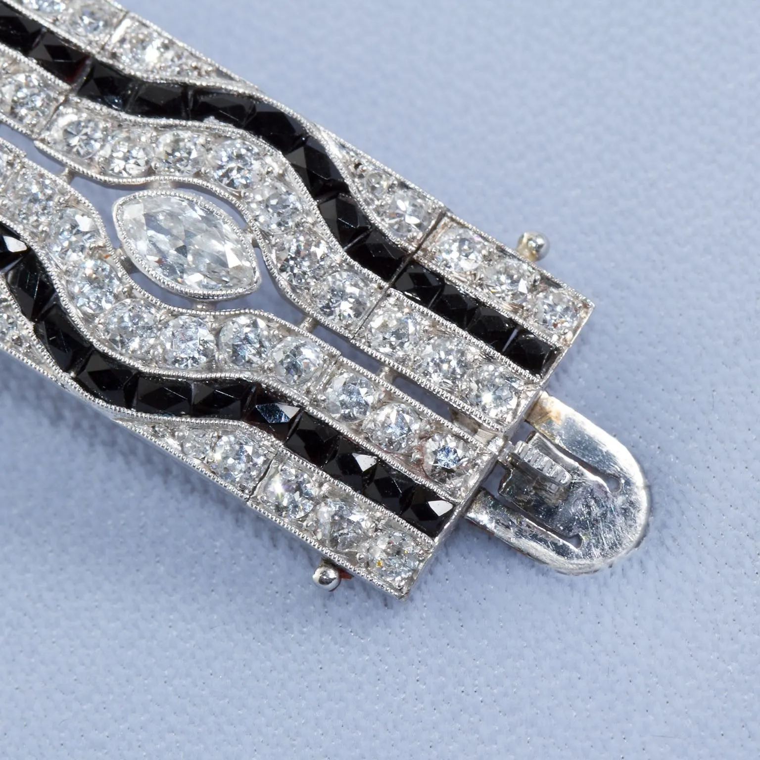 Art Deco Diamond Onyx Bracelet