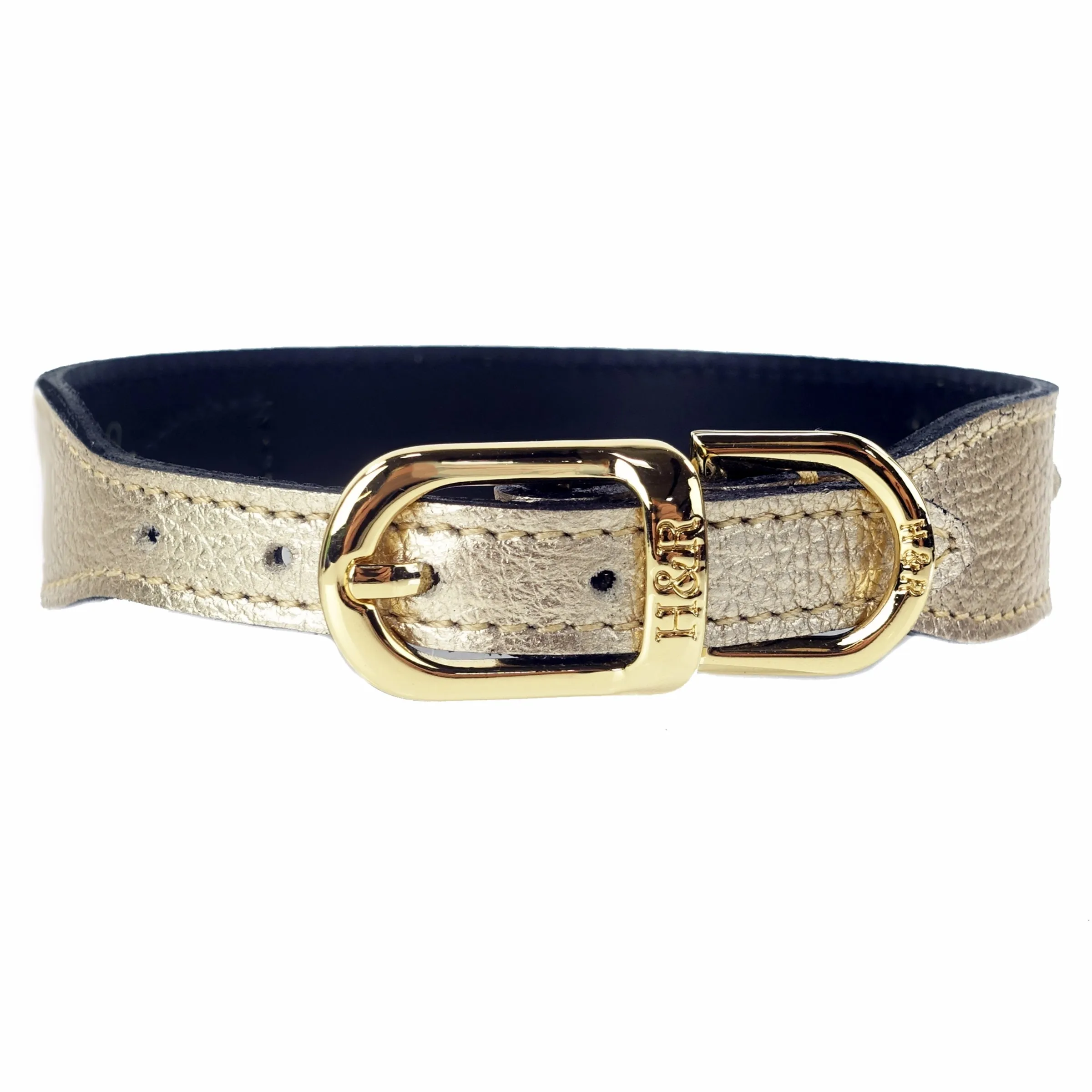 Art Deco Dog Collar in Metallic Gold & Gold
