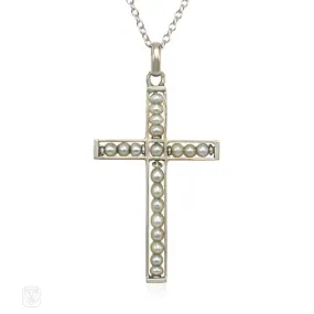Art Deco pearl cross, France