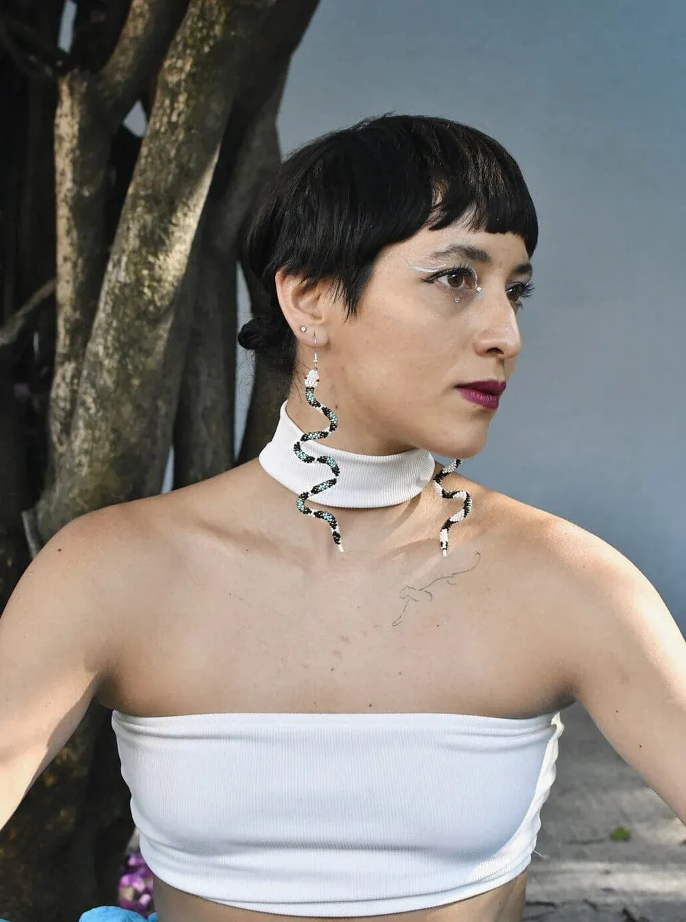 Athena Beaded Snake Earrings - Hand Made Jewelry