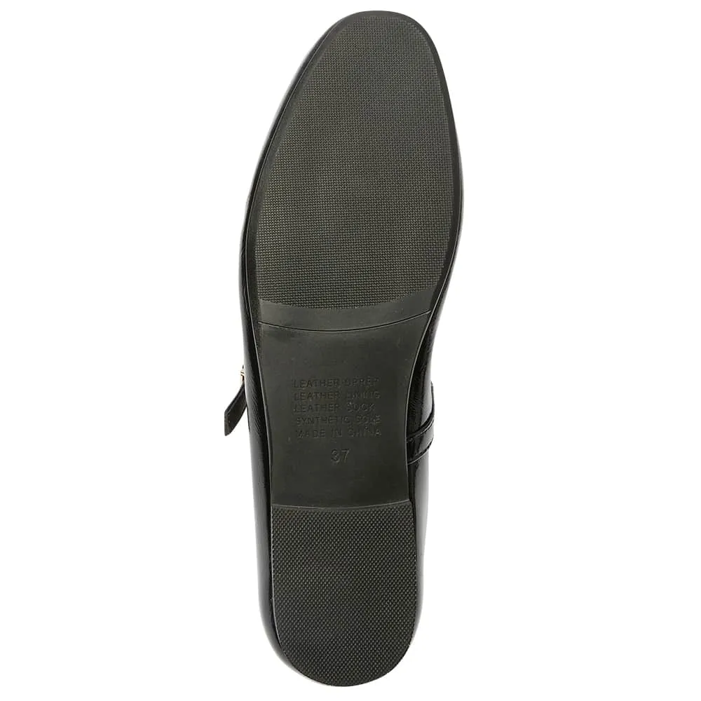 Athena Flat in Black Patent