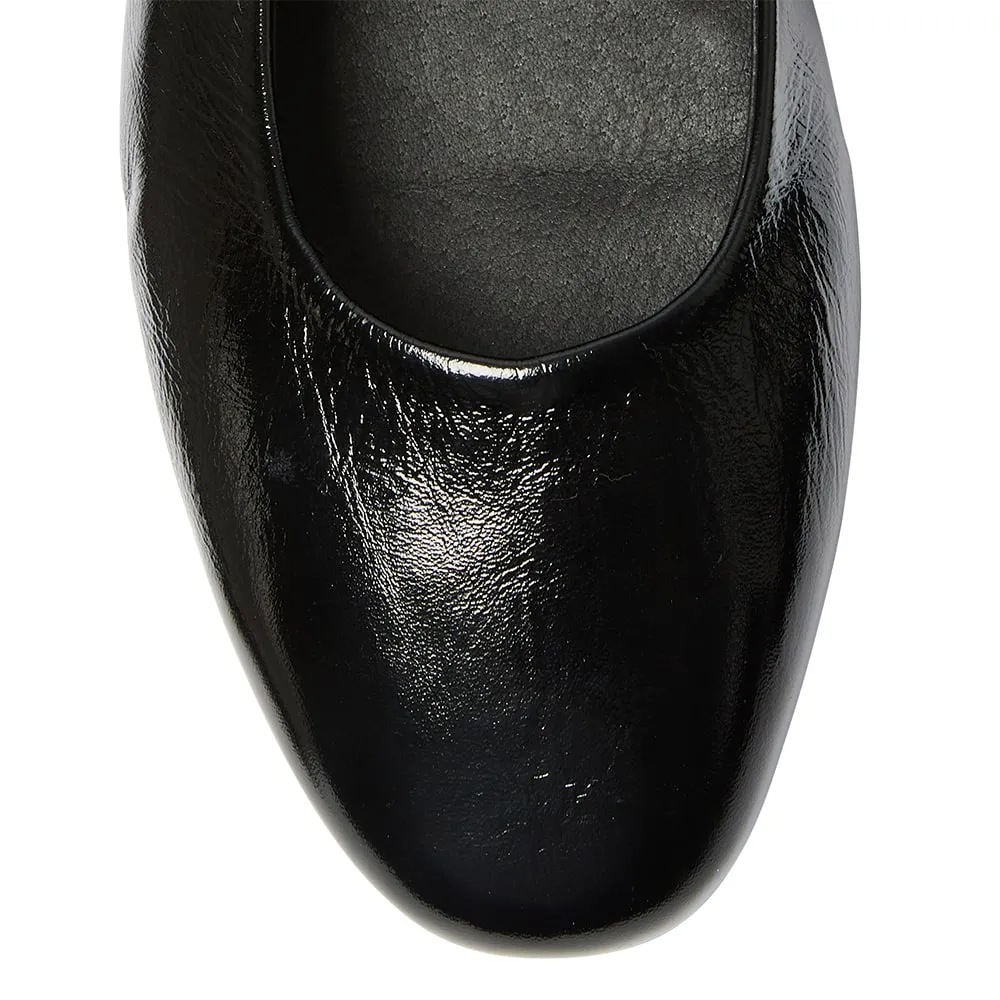 Athena Flat in Black Patent