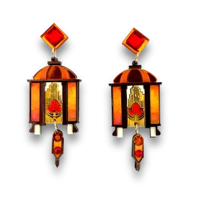 Autumn Art Deco Lantern 🍁 - Earrings - Set of 2