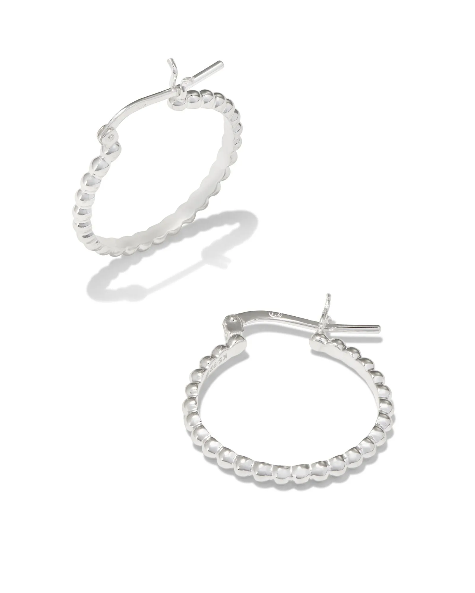 Beaded Hoop Earring in Sterling Silver