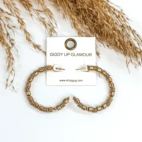 Beaded Hoop Earrings in Gold