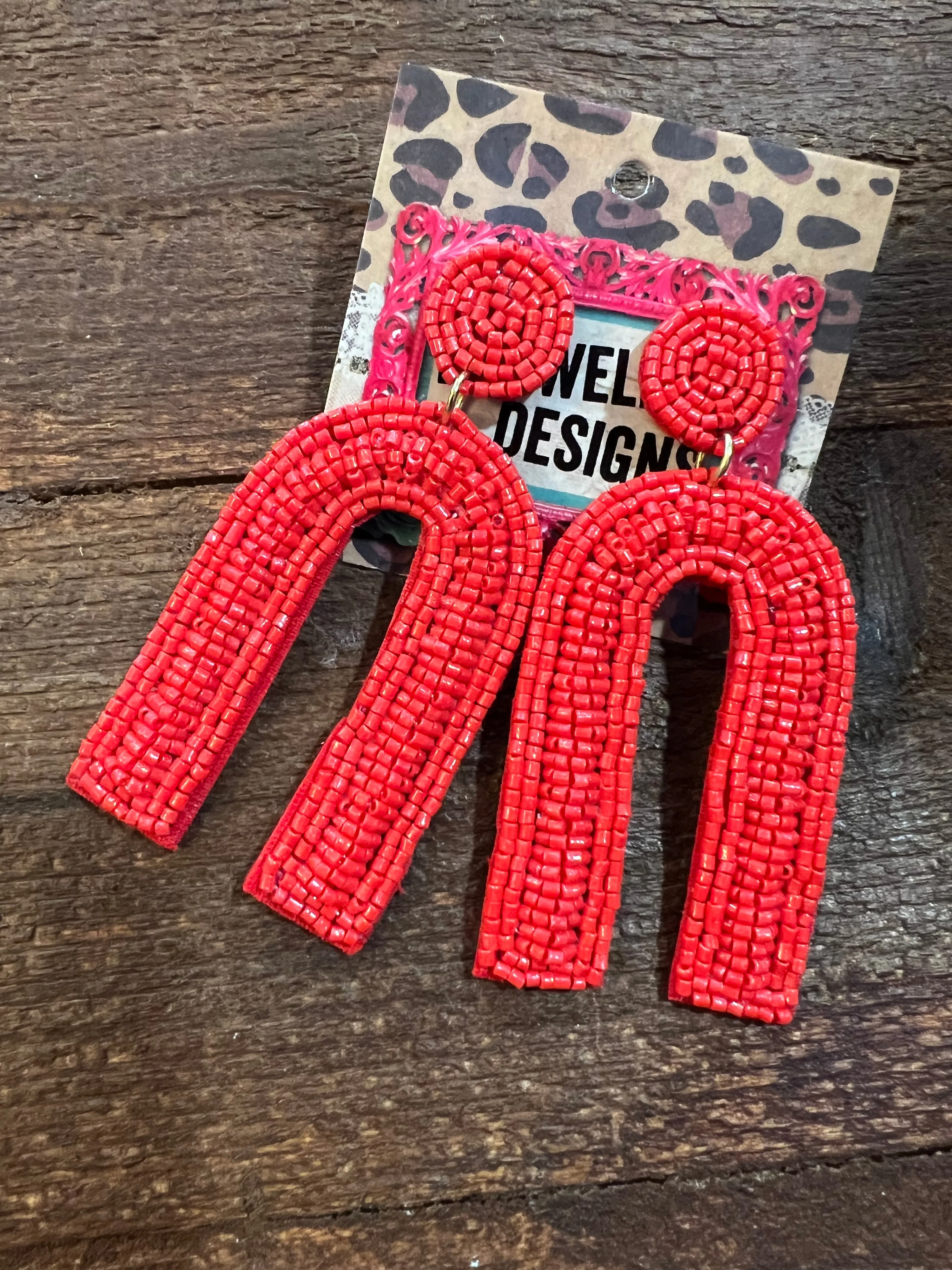 Beaded U Earrings