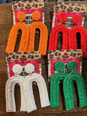 Beaded U Earrings