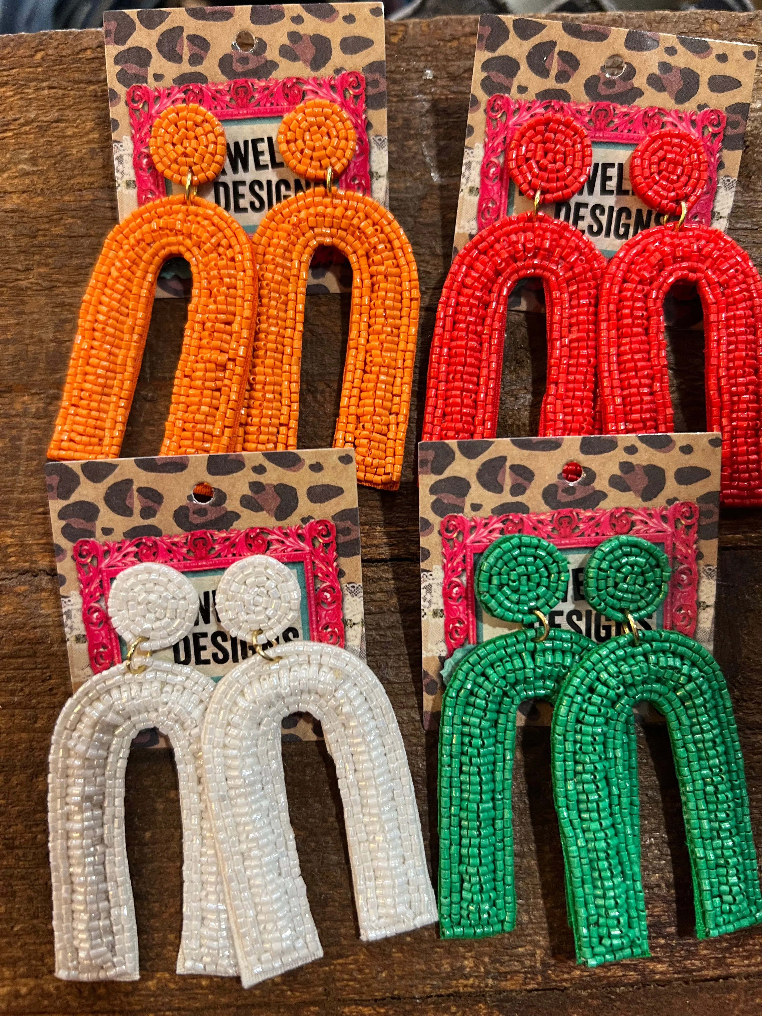 Beaded U Earrings