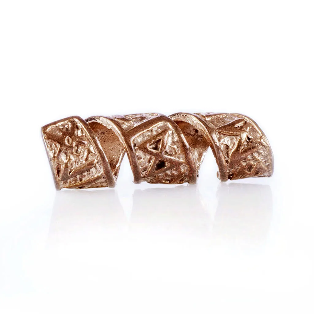 Beard/Hair Bead, Bronze with Runes